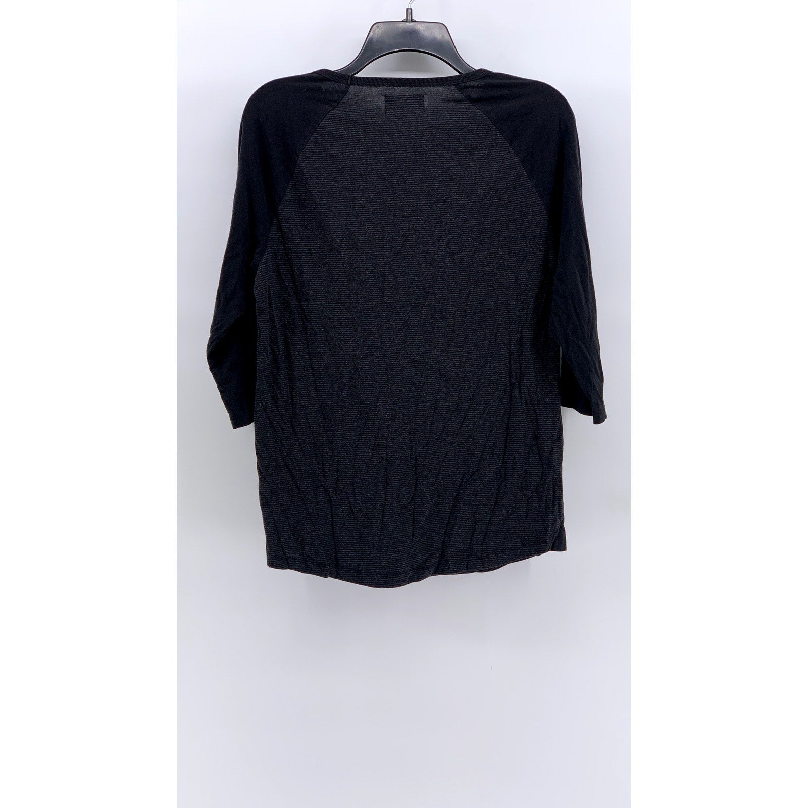 ROCK & REPUBLIC Men's Black Micro Stripe 3/4 Sleeve T-Shirt SZ S