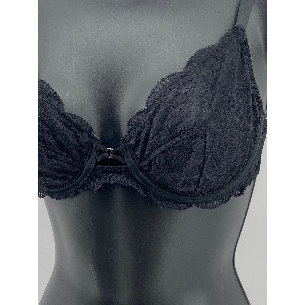 SIMONE PERELE Women's Black Lace Underwire Spaghetti Strap Bra SZ S