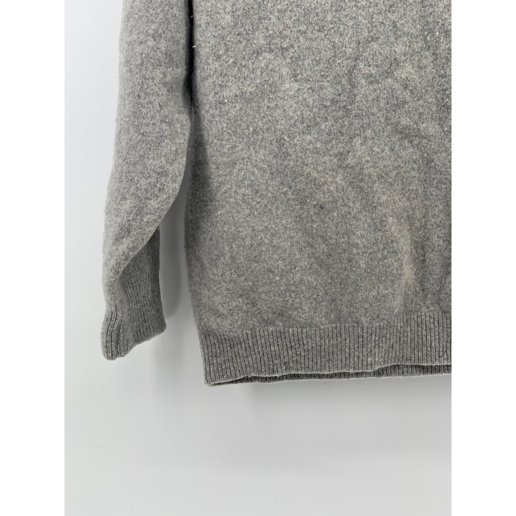 BRANDY MELVILLE Women's Heather Gray Wool V-Neck Long Sleeve Sweater SZ OS