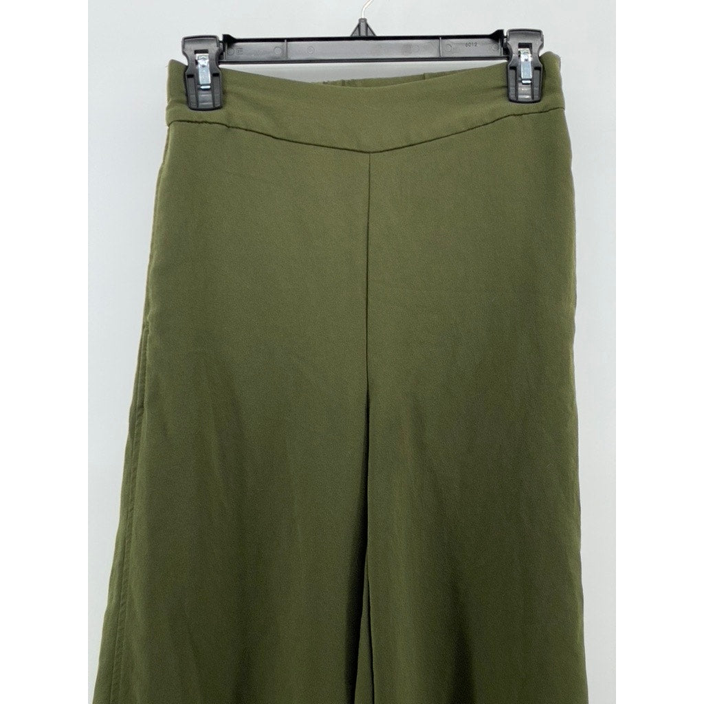 MADEWELL Women's Kale Green Pull-On Drapey Wide-Leg Huston Pants SZ XS
