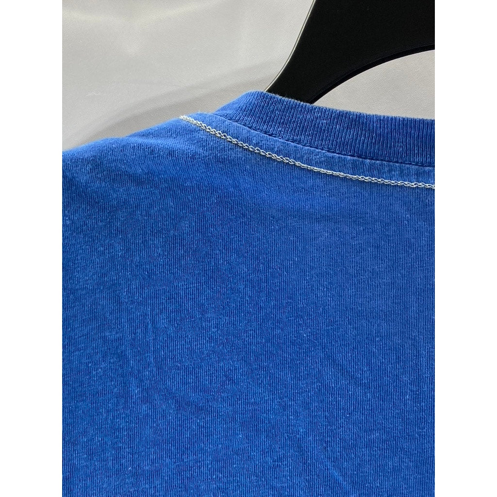 EVERLANE Women’s Royal Blue Short Sleeve Henley Hemp-Organic Cotton Top SZ XS