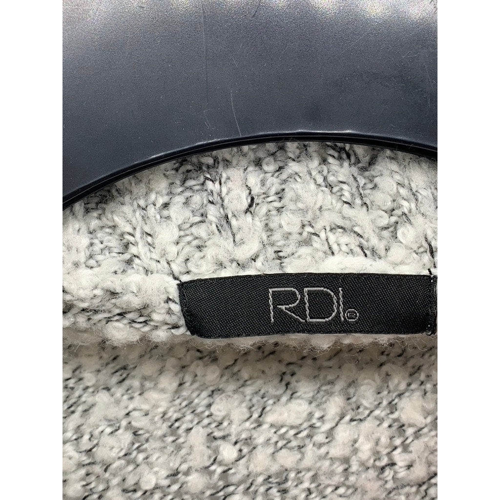 RDI Women's Gray Marled Cowl-Neck Asymmetrical Poncho SZ L