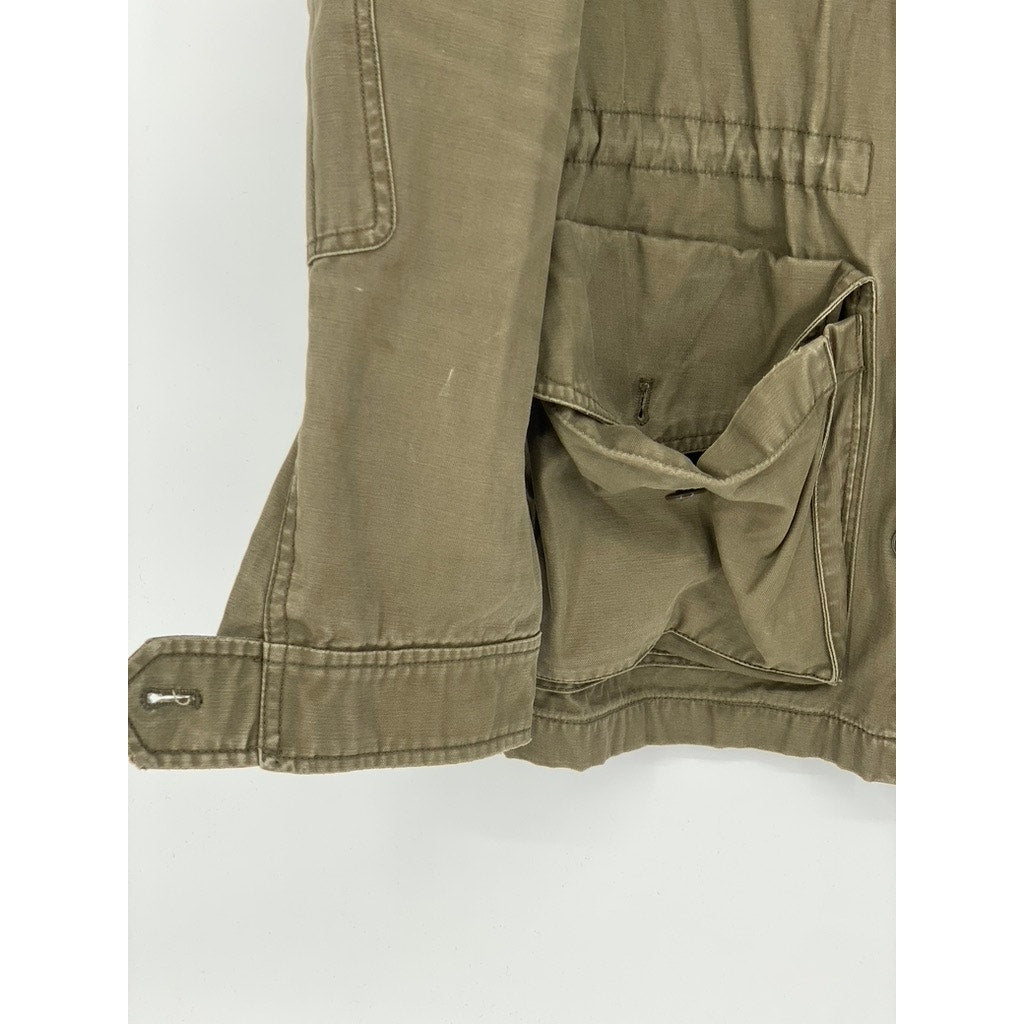 J.CREW Men's Olive Green Zip-Up Button-Up Long Sleeve Utility Jacket SZ S