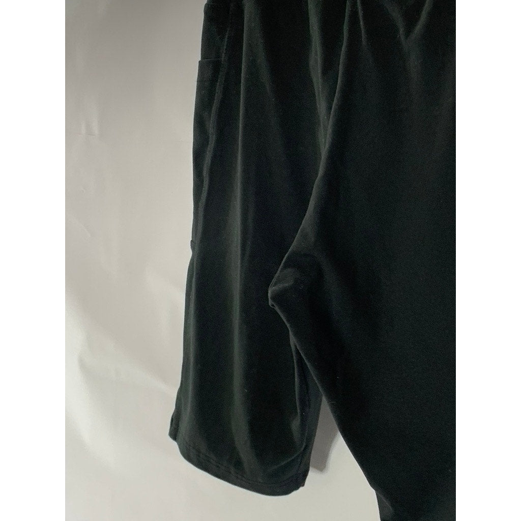 UNBRANDED Women's Black Solid Pull-On Side Pocket Biker Shorts SZ L/XL