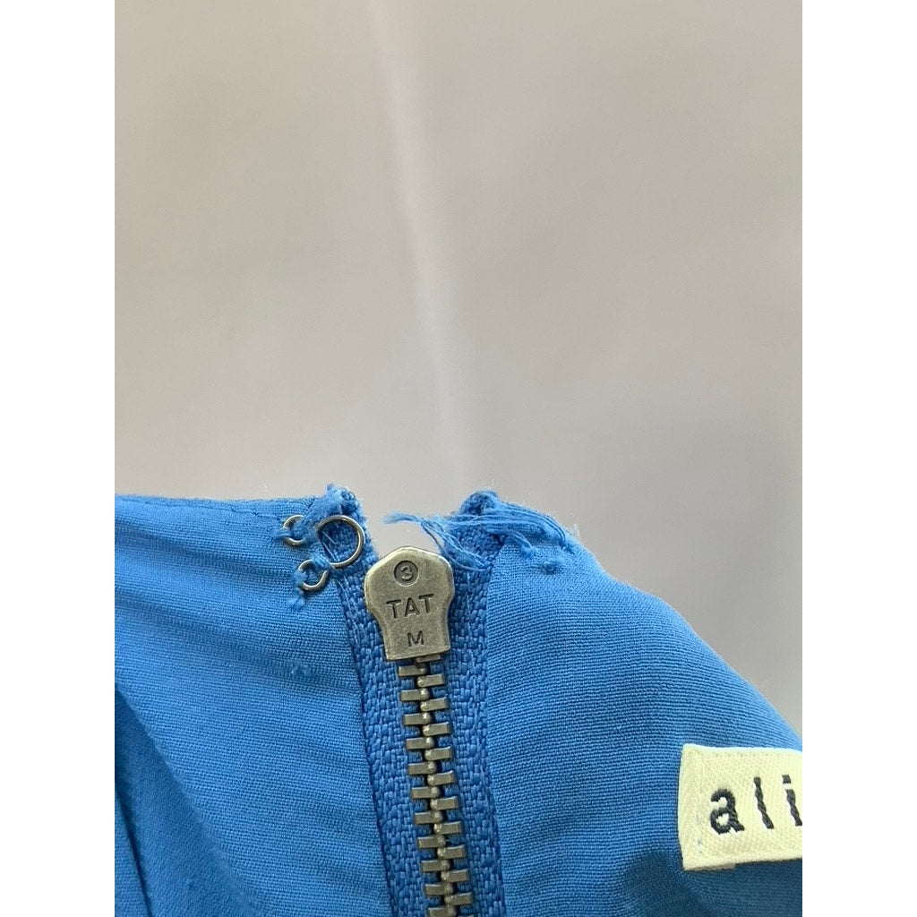 ALICE+OLIVIA Women's Blue Fletcher Low Racerback A-Line Mini Dress SZ XS