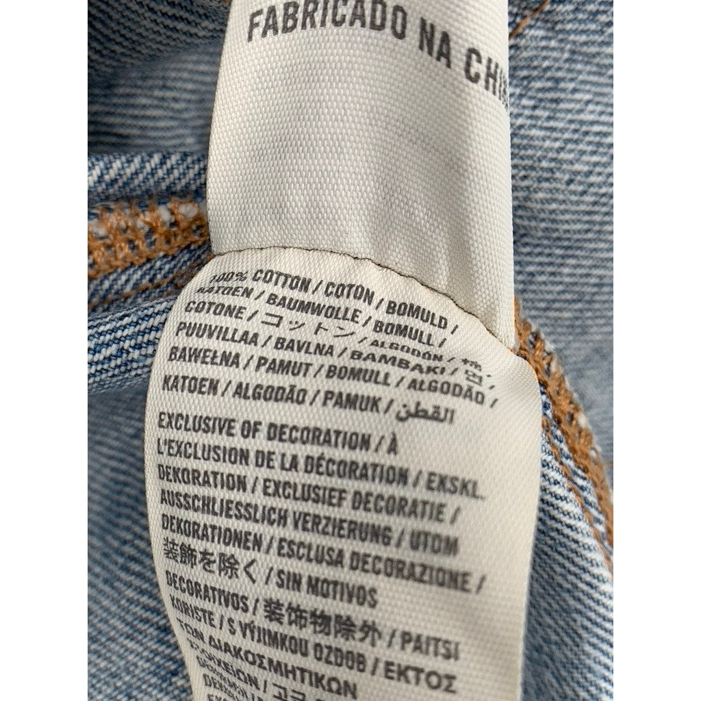 ABERCROMBIE & FITCH Women's Blue Denim Distressed Jean Jacket SZ S