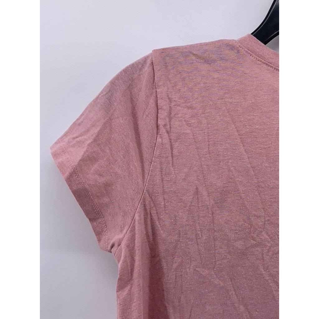 CURIOUS GYPSY Women's Pink V-Neck Short Sleeve T-Shirt SZ M