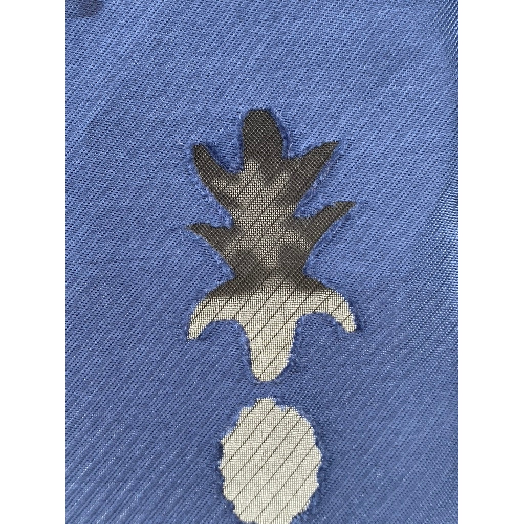 CABRAIS COLLECTION Women's Blue Pineapple Crewneck Short Sleeve Mini Dress SZ 12
