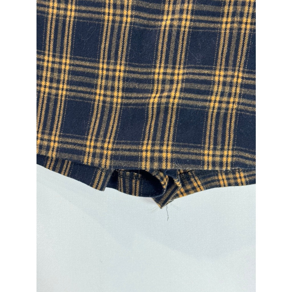 VANS Women's Navy/Yellow Plaid Belted Skort SZ M