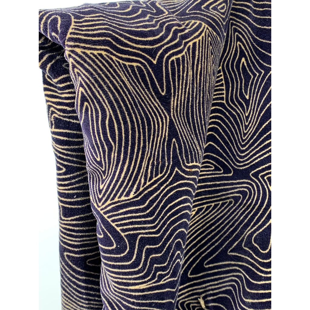 UNBRANDED Dark Blue-Beige Swirl Print Heavyweight Vintage 1918 Blanket