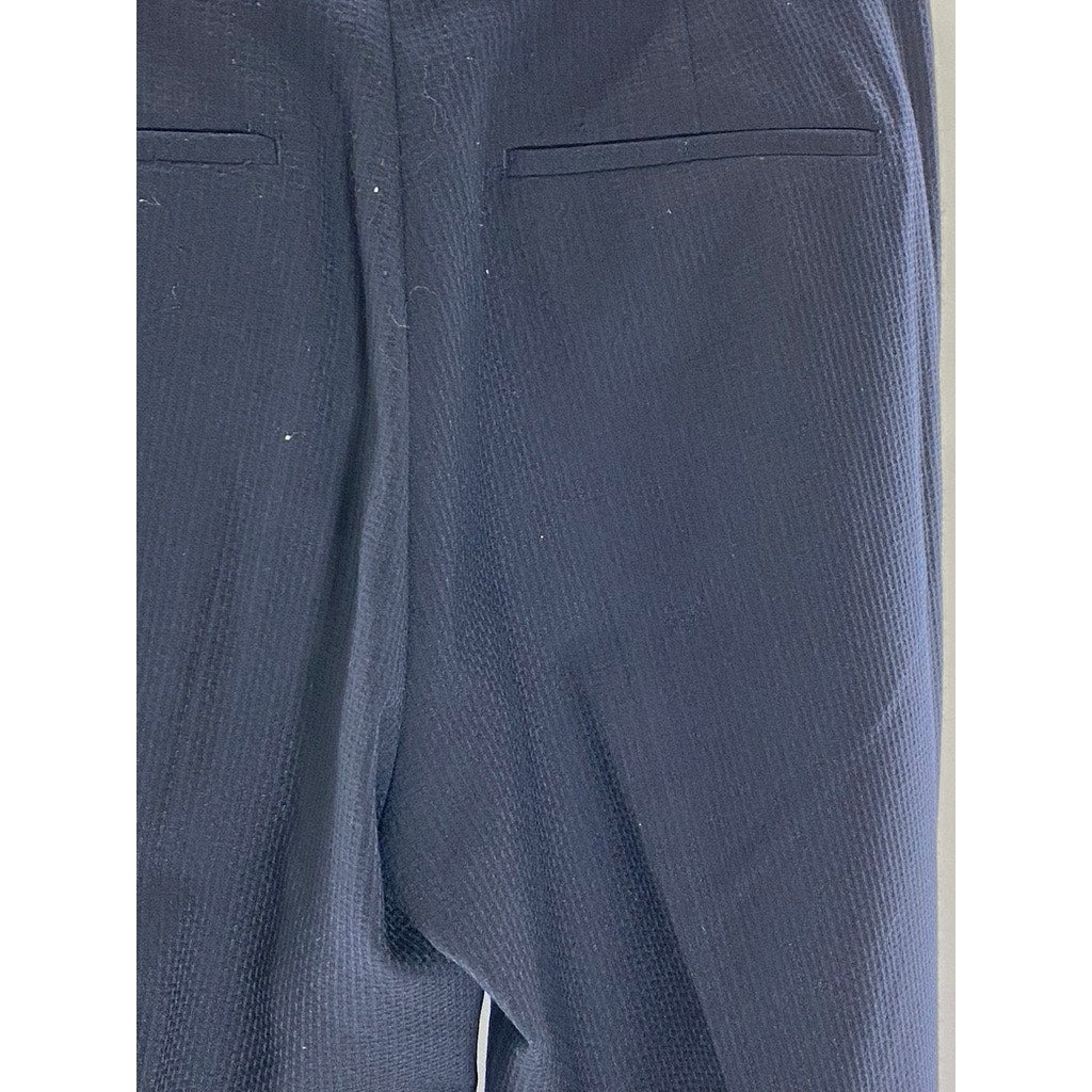 THEORY Men's Navy Waffle Textured Logan Tailored Flat-Front Dress Pant SZ 34