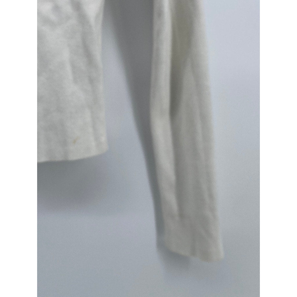 SUNDAY BEST Women's White Faux-Fur Button-Up Cropped Sweater Top SZ 2XS