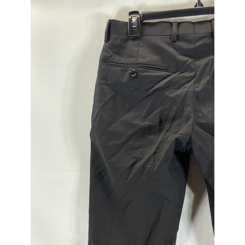 J.CREW Men's Solid Black Ludlow Slim-Fit Flat Front Wool Suit Pants SZ 28x32