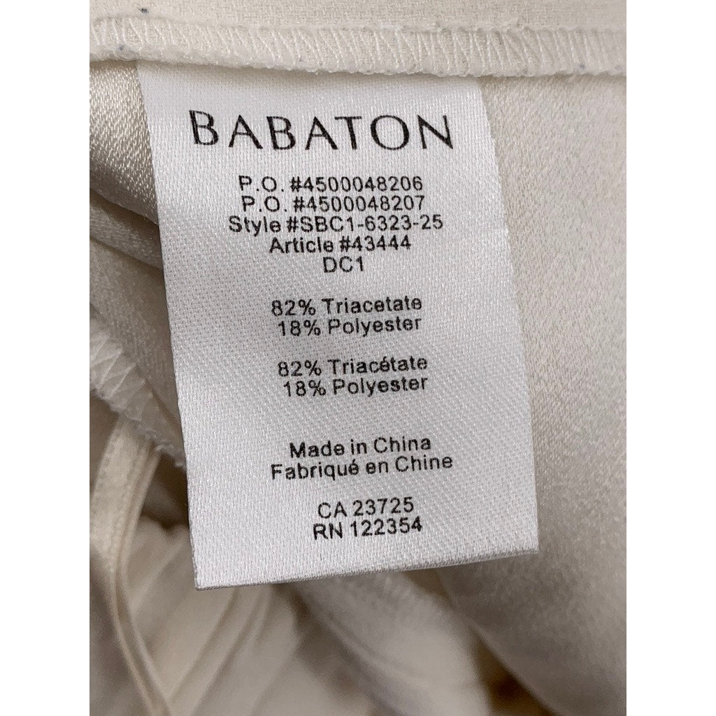 BABATON Women's Off-White High-Rise Relaxed Fit Pleated Shorts SZ 4