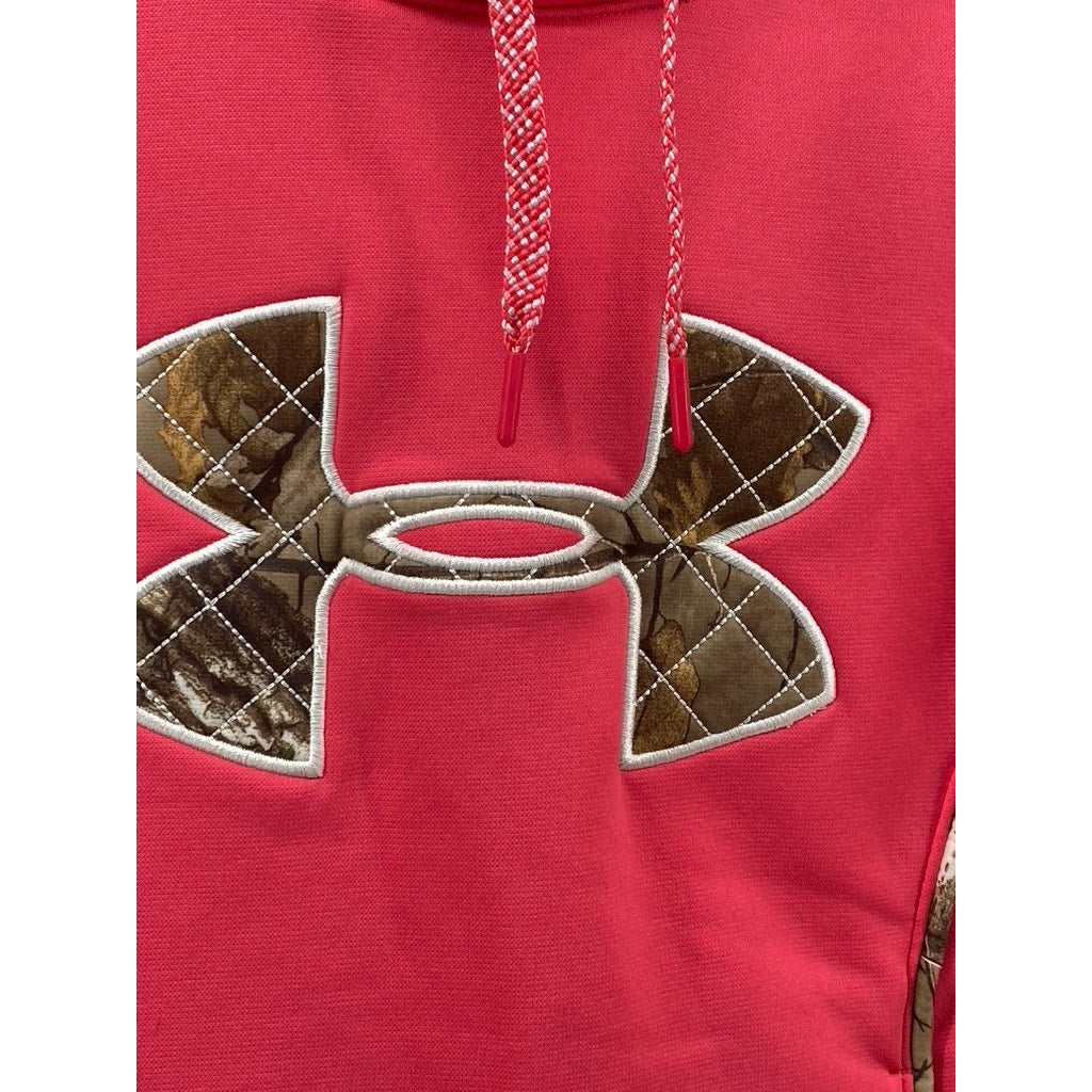 UNDER ARMOUR Women's Neon Pink Semi-Fitted Storm Caliber Hoodie SZ S