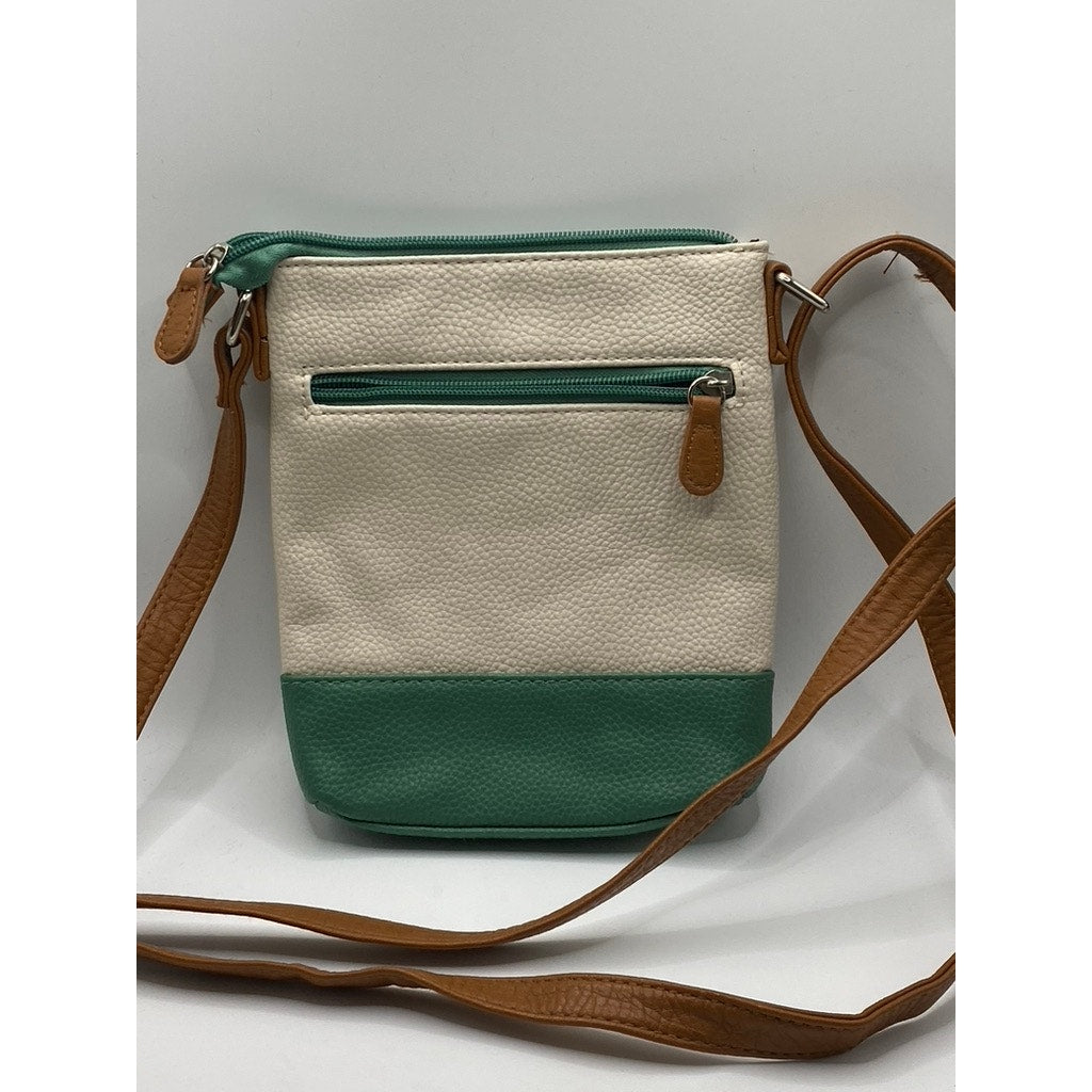 STONE MOUNTAIN USA Women's Cream/Green/Brown Cross Body Purse