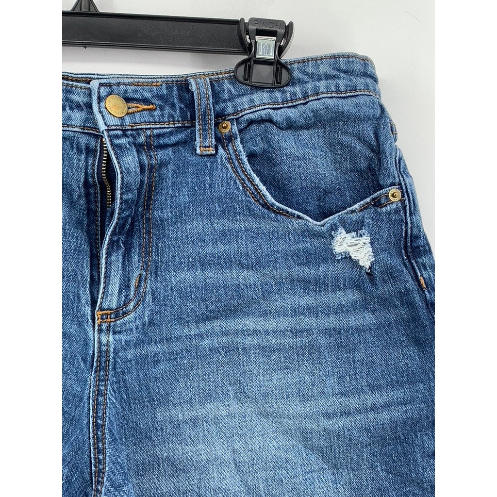 UNIVERSAL THREAD Women's Blue Denim Distressed Frayed Shorts SZ 12/31