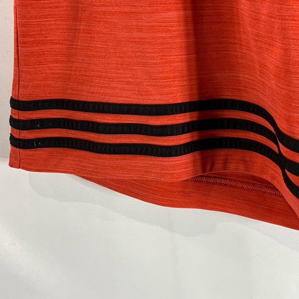 ADIDAS Men's Orange/Black Drawstring Waist Pull-On Active Shorts SZ L