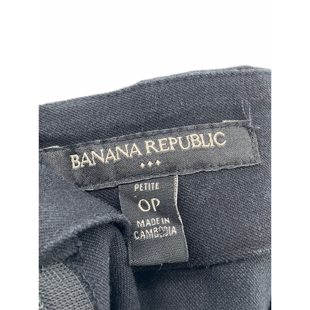 BANANA REPUBLIC Women's Petite Black Solid Straight Mini Skirt SZ 0P