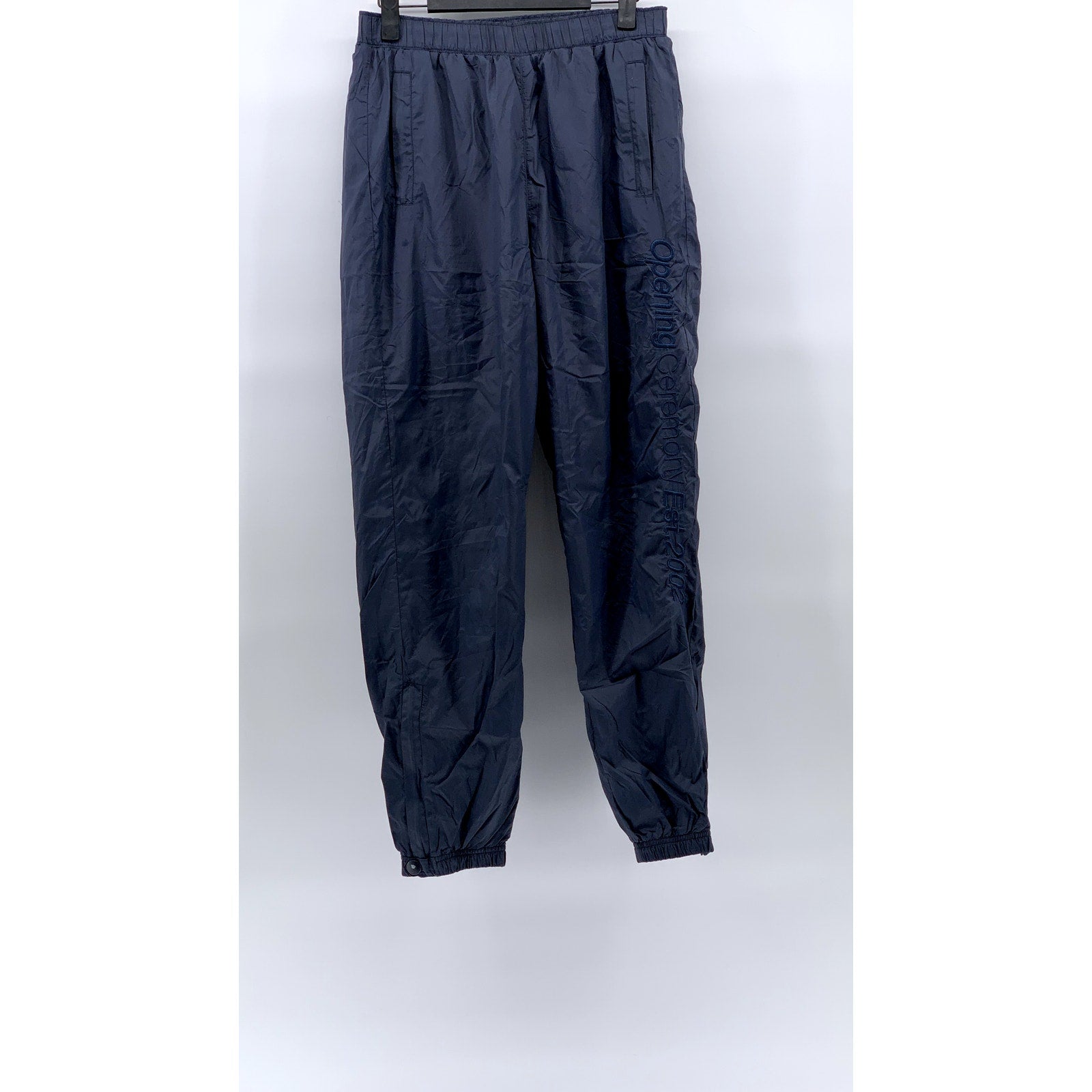 OPENING CEREMONY Women's Navy Blue Nylon Embroidered Logo Jogger Pants SZ S