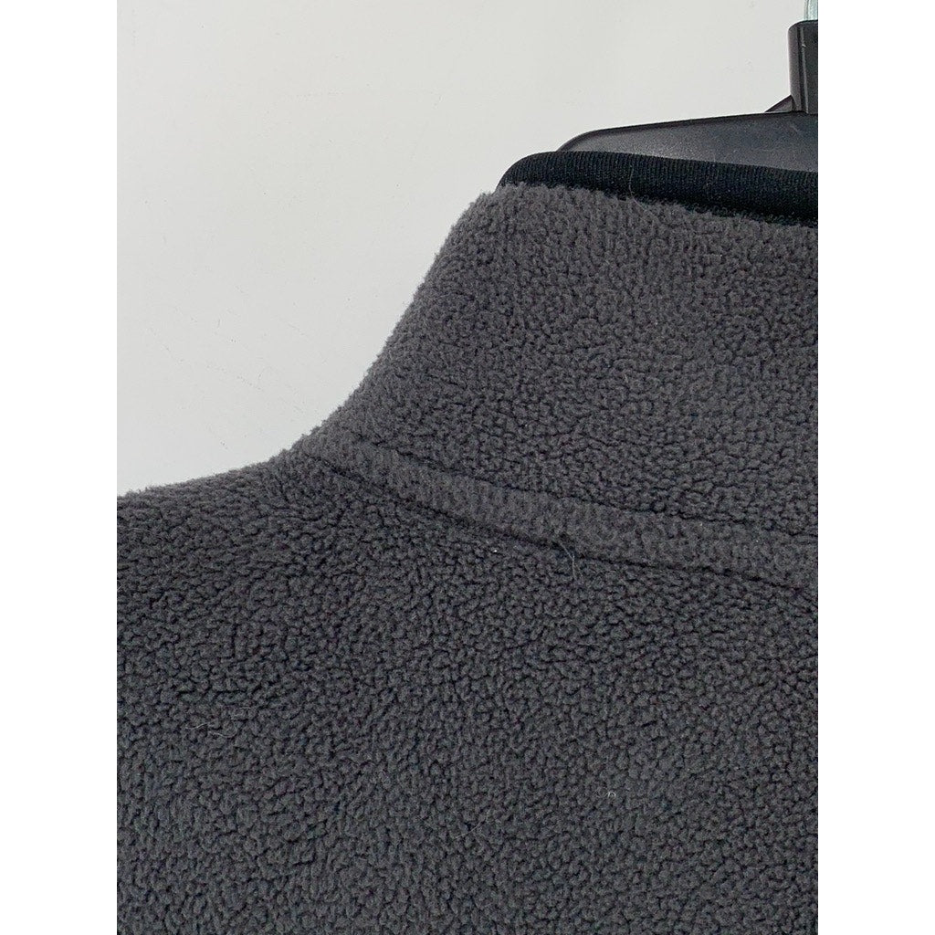 UNIQLO Men's Charcoal Gray Fleece Oversized Half-Zip Sweater SZ L
