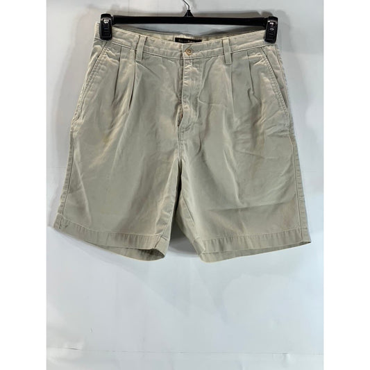 BANANA REPUBLIC Men's Tan Vintage Pleated Front Classic Fit Chino Shorts SZ 33