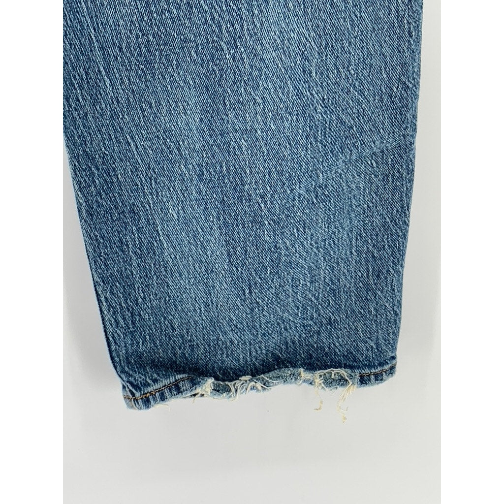 UNIVERSAL THREAD Women's Vintage Blue Denim Distressed Straight-Leg Jean SZ 4/27