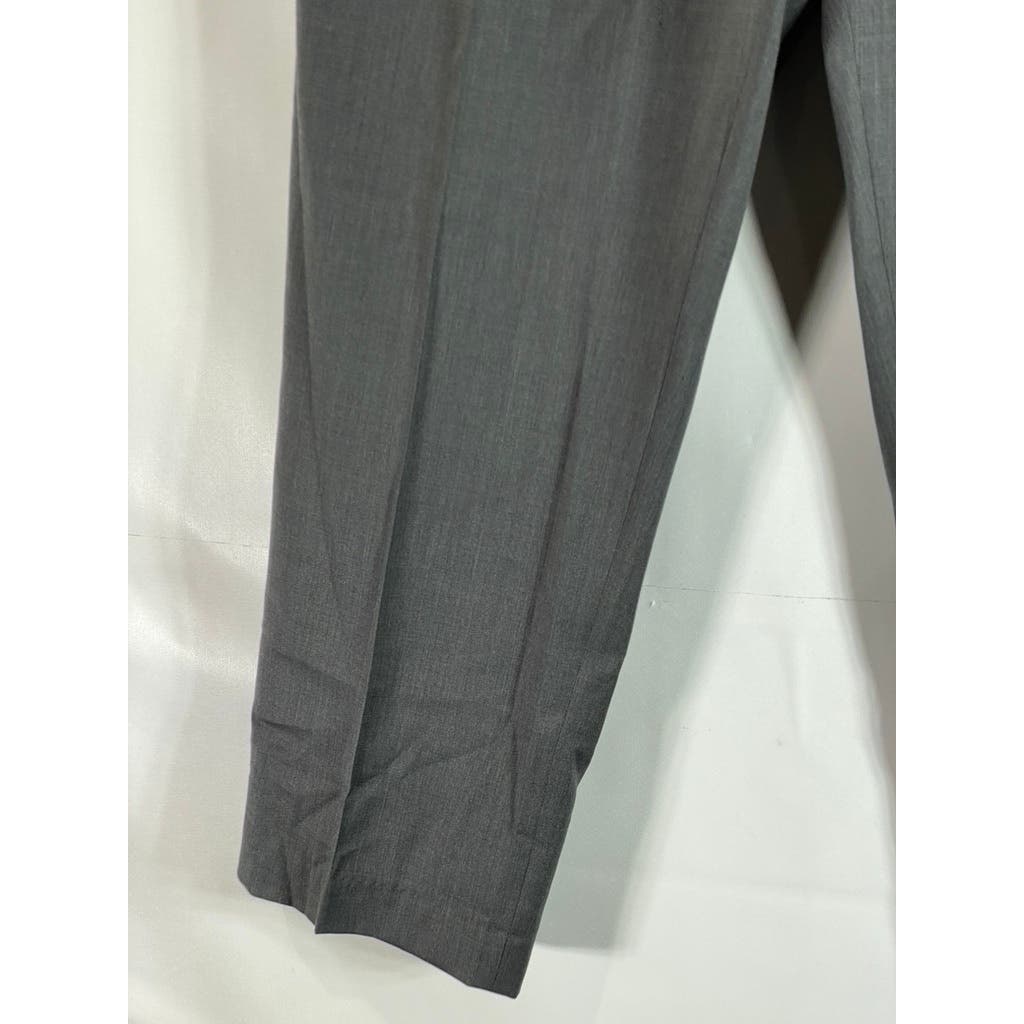 LANDS' END Men's Charcoal Traditional-Fit Pleated Wool Dress Pants SZ 364