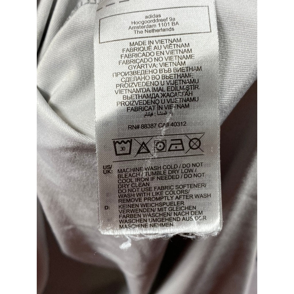 ADIDAS Men's Gray Diamond Print Short Sleeve Golf Polo Shirt SZ L