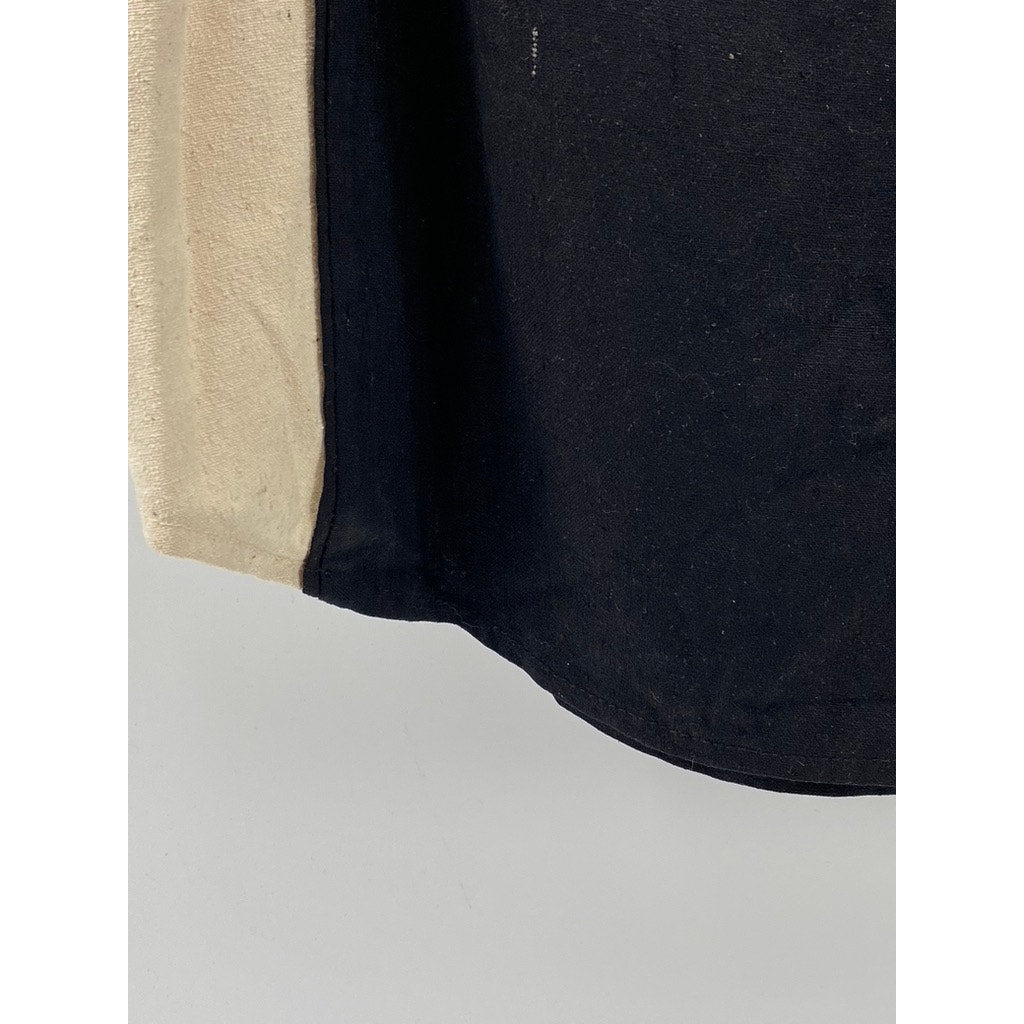 SNAZZIE Women's Black-Beige Color Block Short Sleeve Boat-Neck Top SZ S