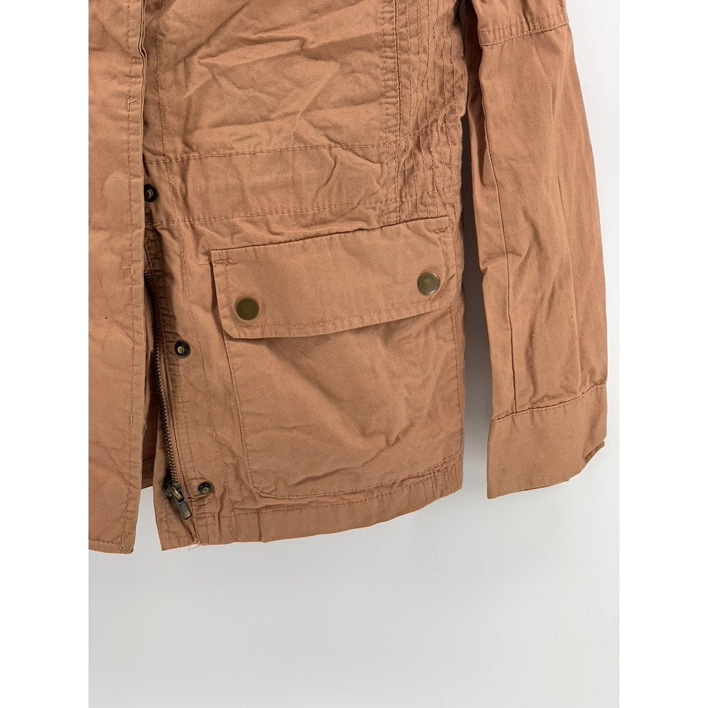 LOVE TREE Women's Tan Double Closure Cotton Long Sleeve Jacket SZ S