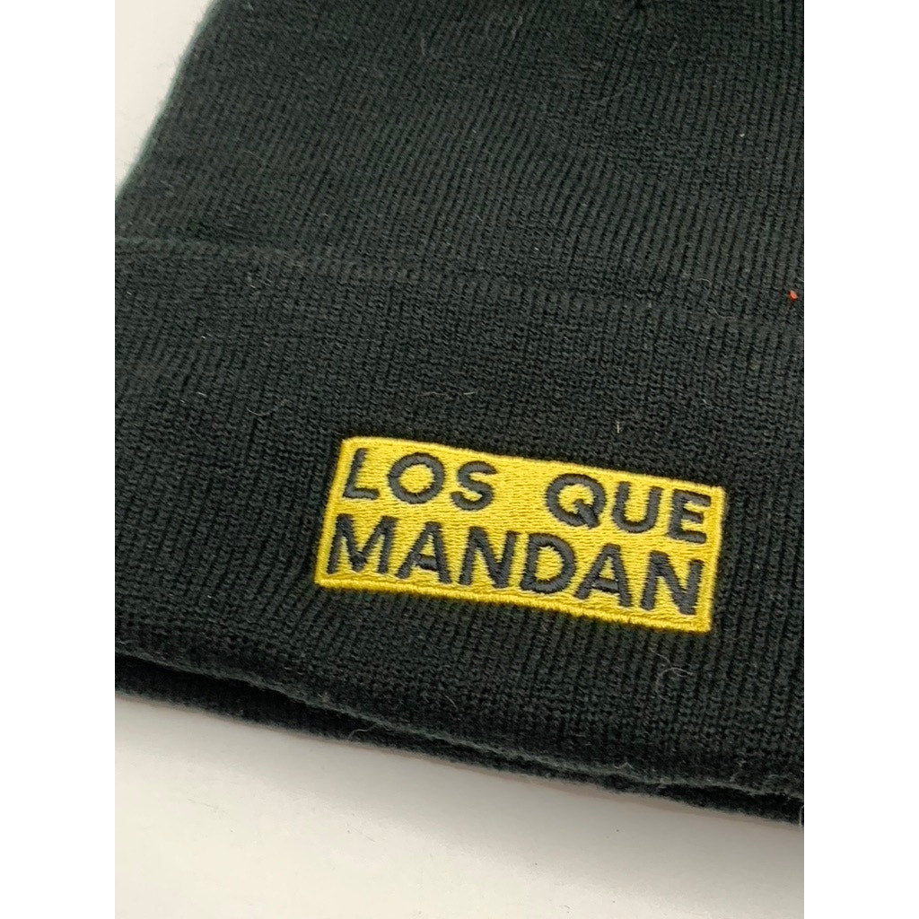 UNBRANDED Black-Yellow Embroidered Spanish Logo Beanie SZ OS