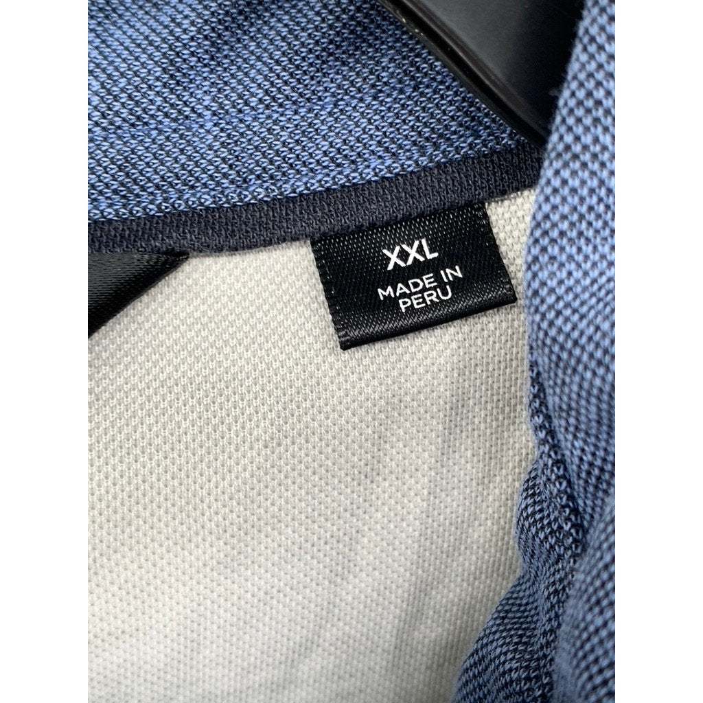 TRAVIS MATHEW Men's Gray Textured Short Sleeve Polo Shirt SZ 2XL