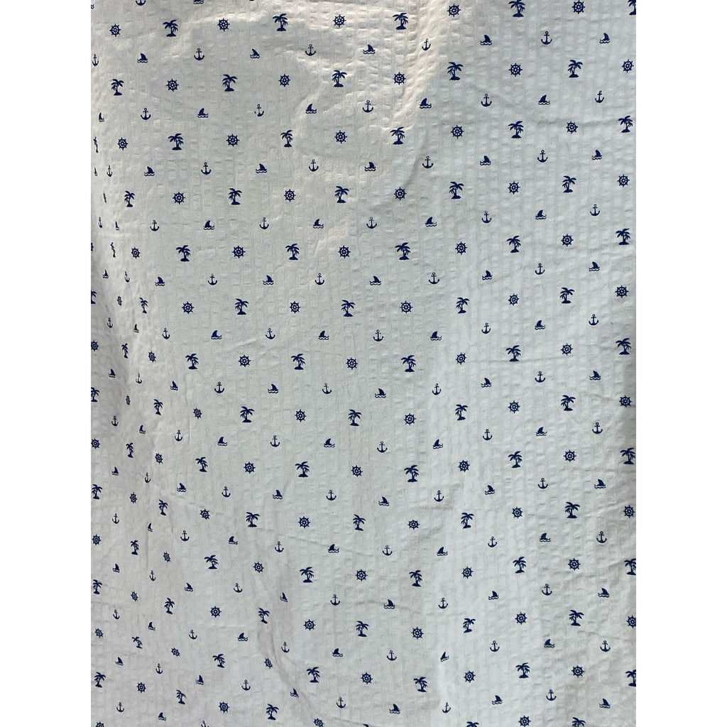 BANANA REPUBLIC Men's White Printed Standard-Fit Button-Up Shirt SZ M