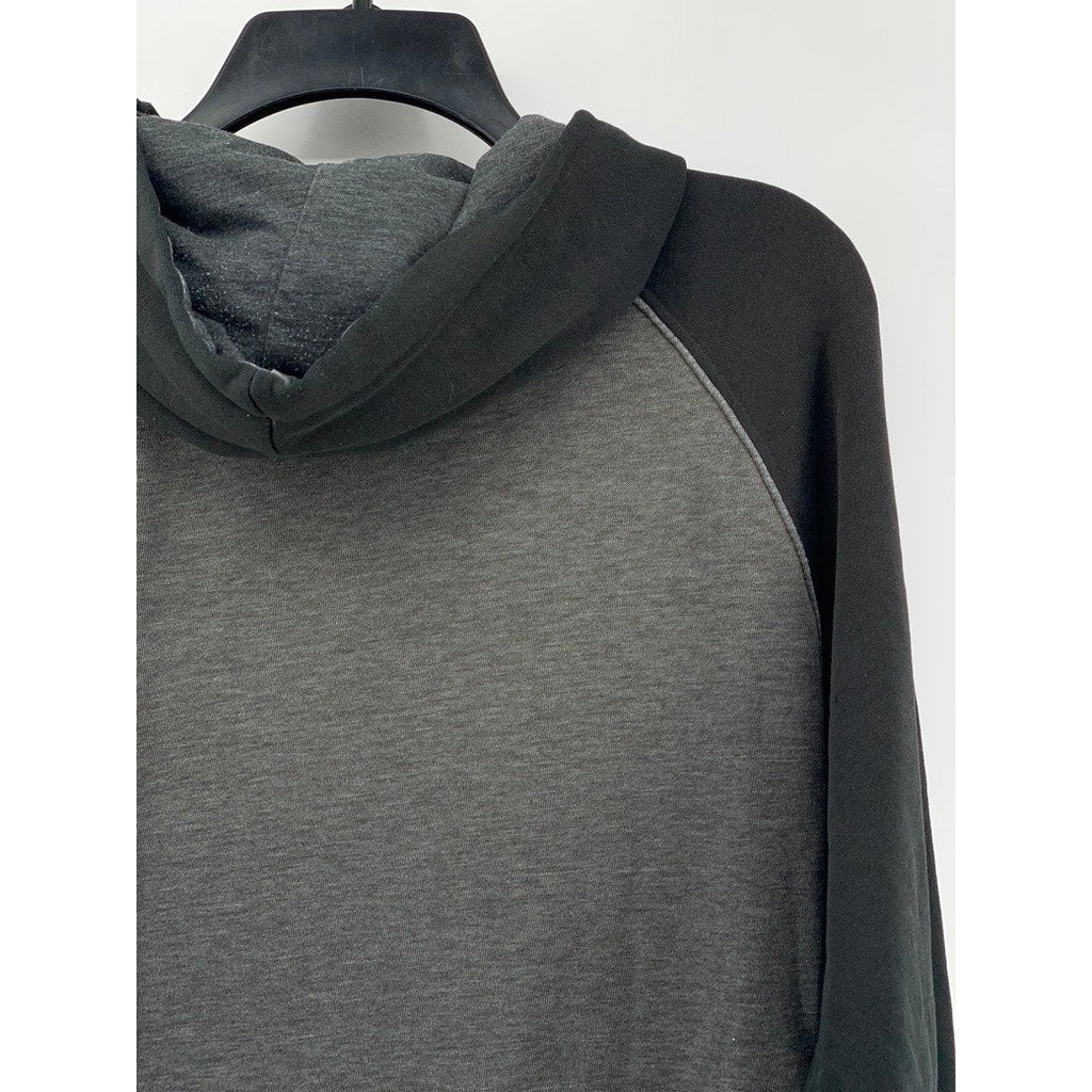 ZINE Men's Black-Gray Colorblock Classic Long Sleeve Hoodie SZ XL