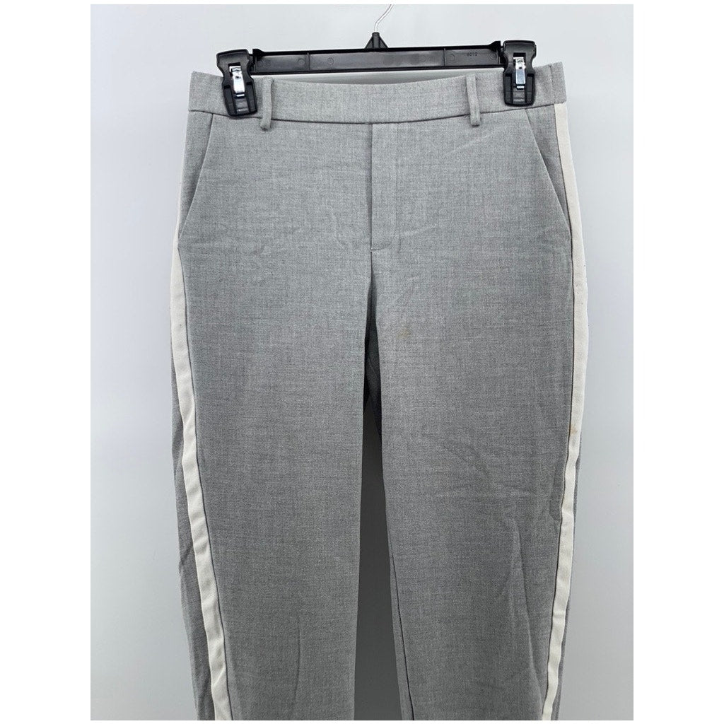 ZARA TRAFALUC Women's Gray-White Side Stripe Cropped Pull-On Pant SZ XS