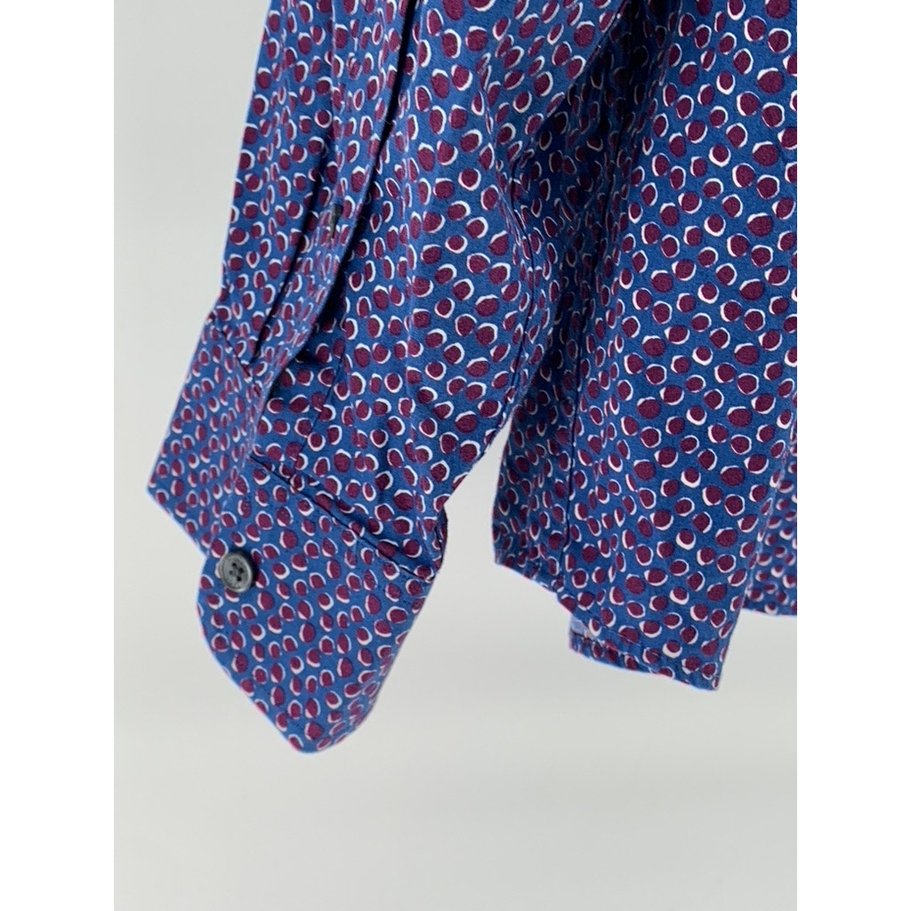 MICHAEL KORS Men's Blue Printed Classic Fit Button-Up Shirt SZ XXL