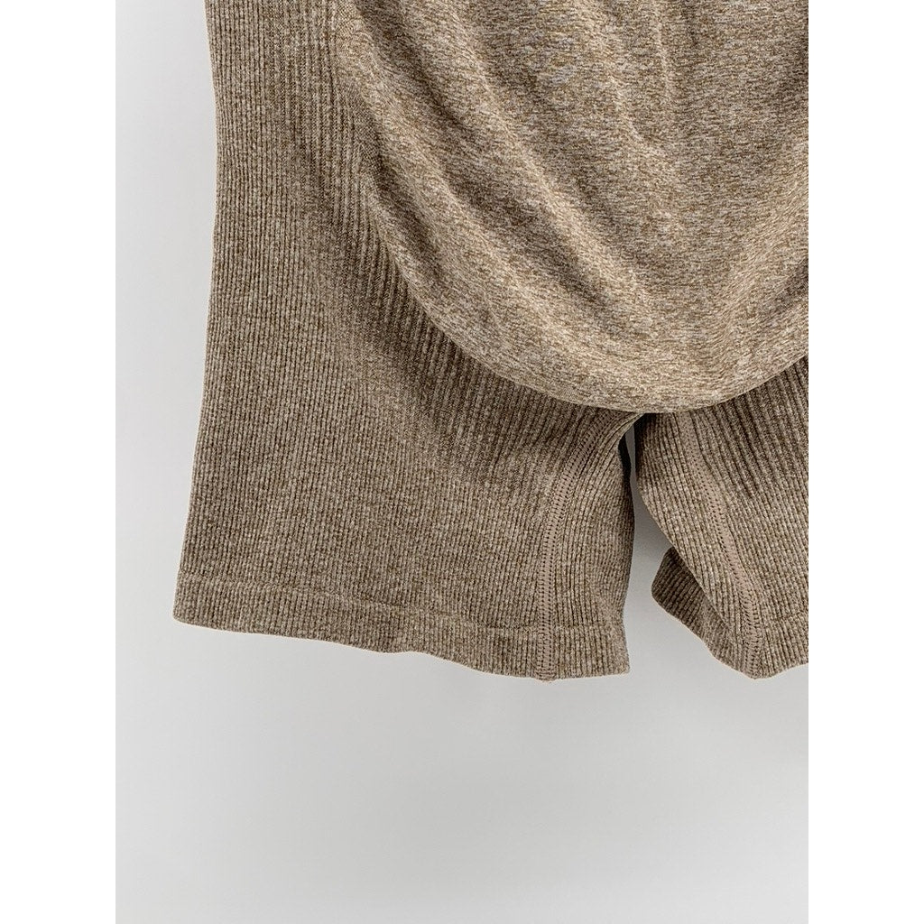 UNBRANDED Women's Tan Ruched Seamless Active Shorts SZ S