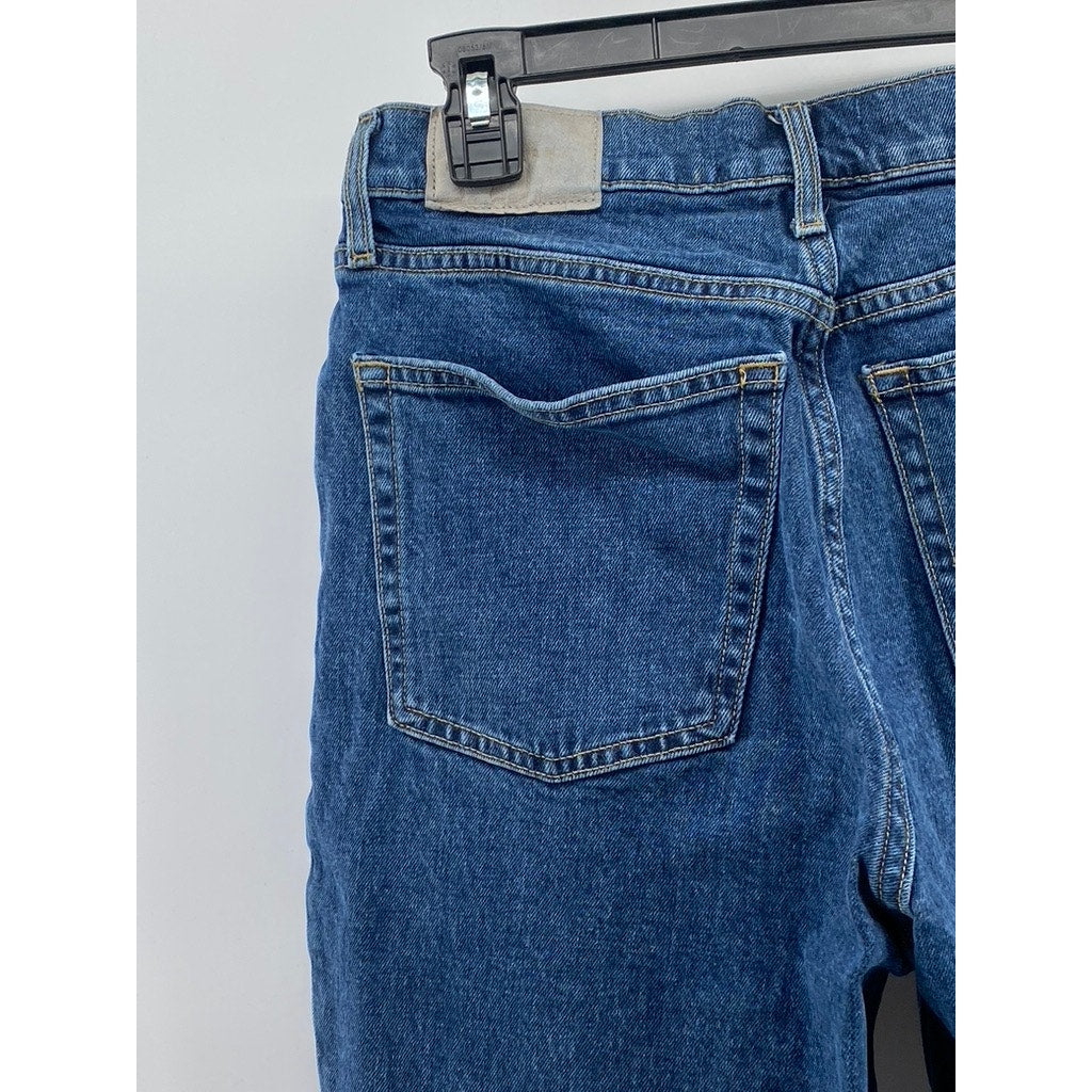 EVERLANE Women's Dark Blue High-Rise Straight-Leg The Original Cheeky Jean SZ 28