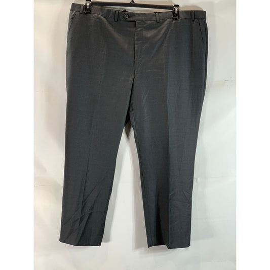 LAUREN RALPH LAUREN Men's Charcoal Wool Flat Front Dress Pant SZ 46X32