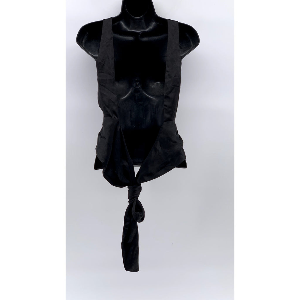 ZARA Women's Black Backless Tie-Hem Sleeveless Top SZ XS