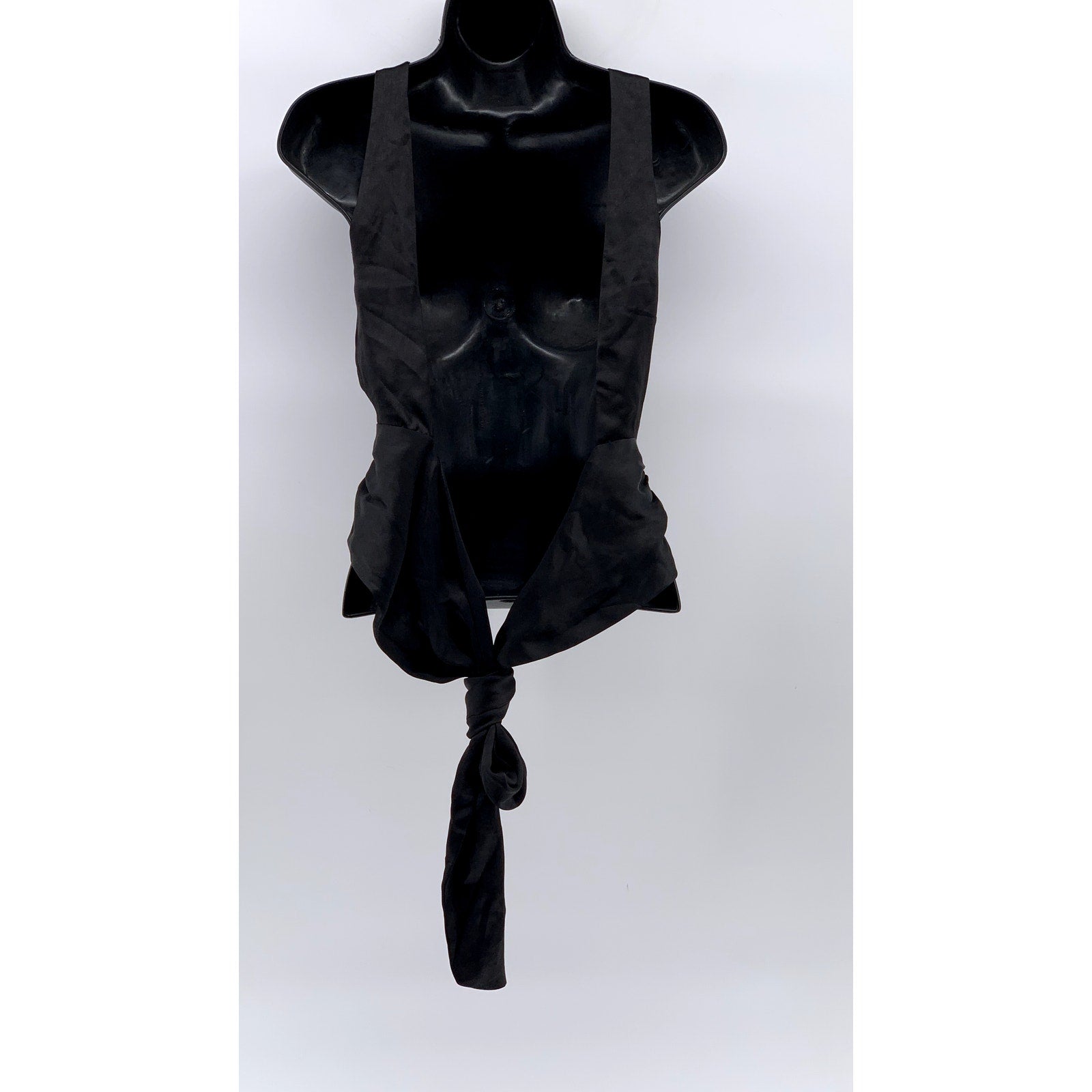 ZARA Women's Black Backless Tie-Hem Sleeveless Top SZ XS