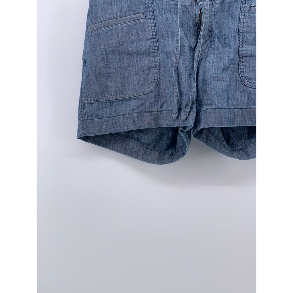 THE NORTH FACE Women's Blue Chambray Regular-Fit Casual Shorts SZ 10