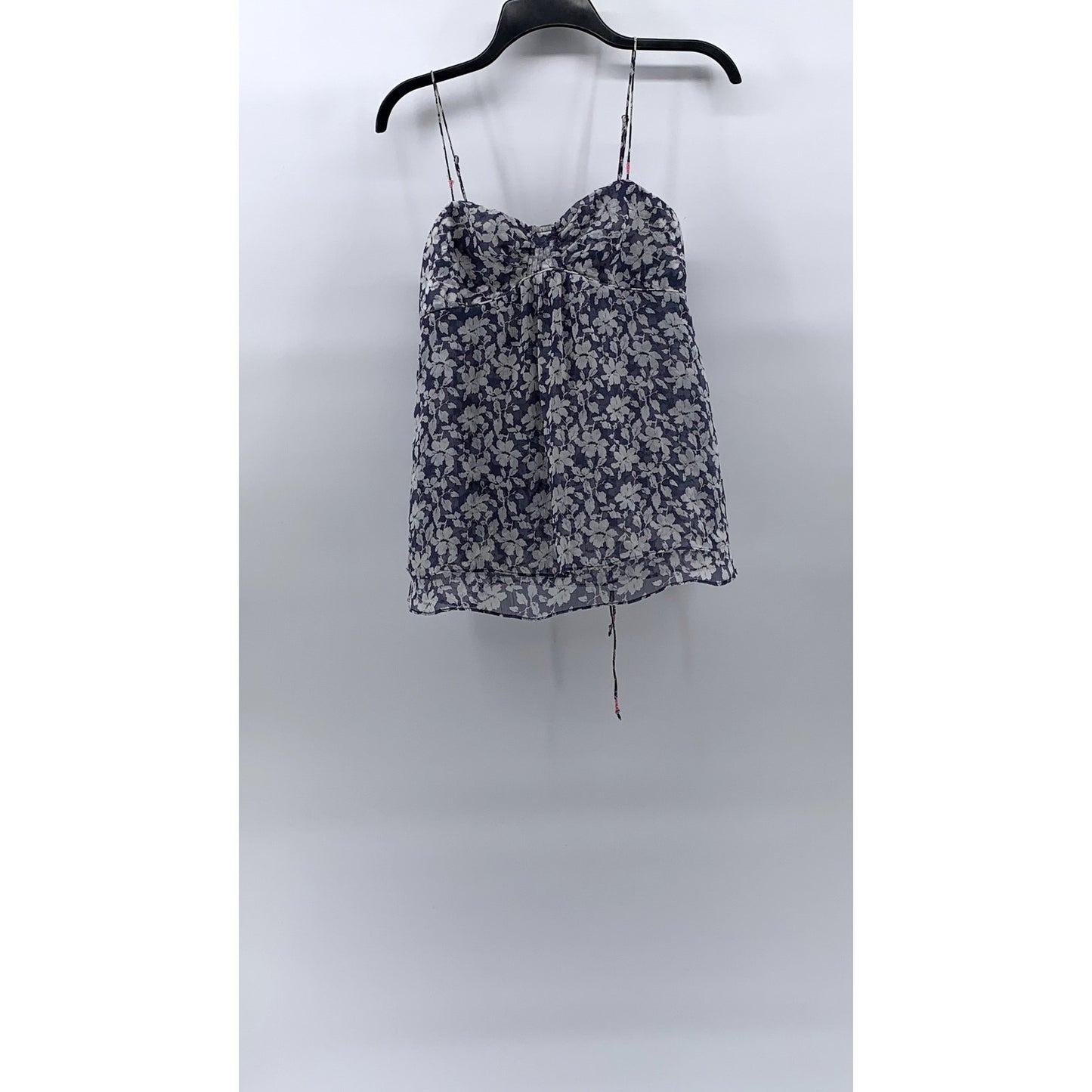 AMERICAN EAGLE OUTFITTERS Women's Blue-White Floral Spaghetti Strap Top SZ XS