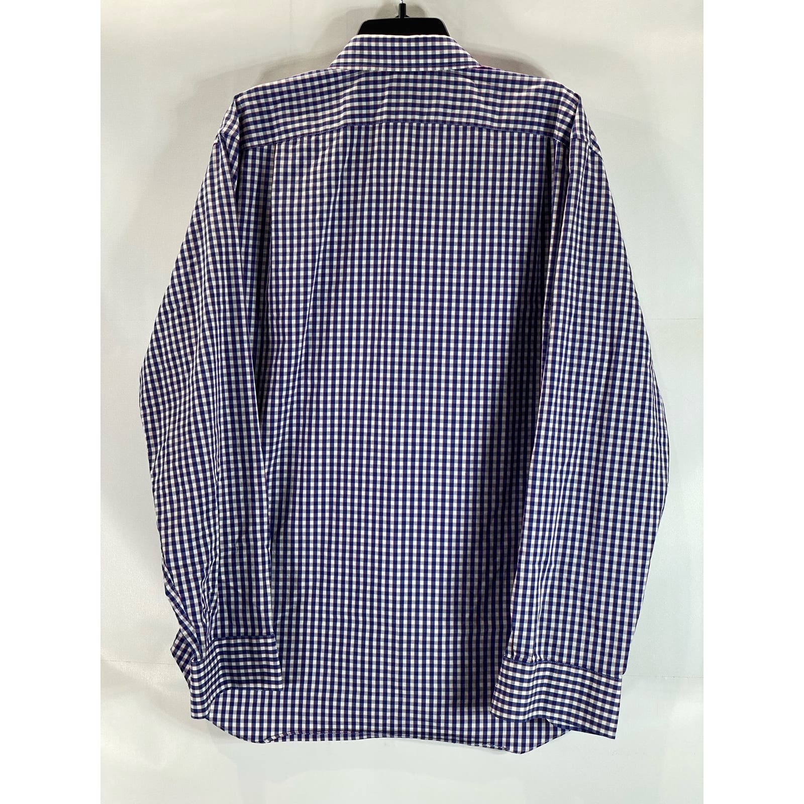 J. CREW Men's Blue Gingham Slim-Fit Performance Button-Up Long-Sleeve Shirt SZXL