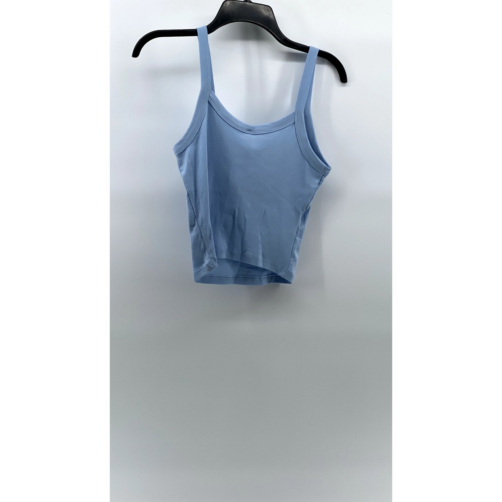 BELLA + CANVAS Women's Light Blue Embroidered Logo Stretch-Fit Cropped Tank SZ S