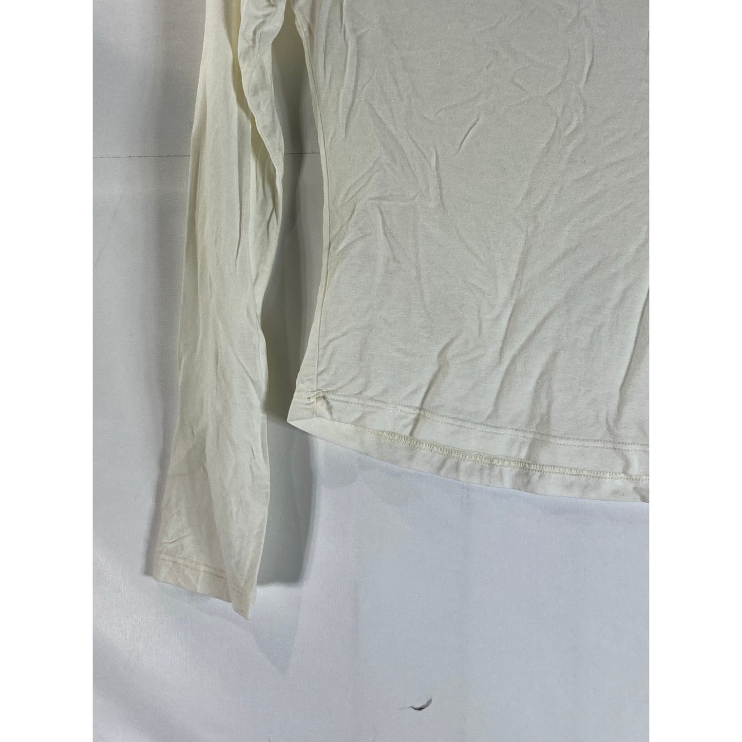 FINAL TOUCH Women's Beige Solid Long Sleeve Pullover Turtleneck Top SZ S