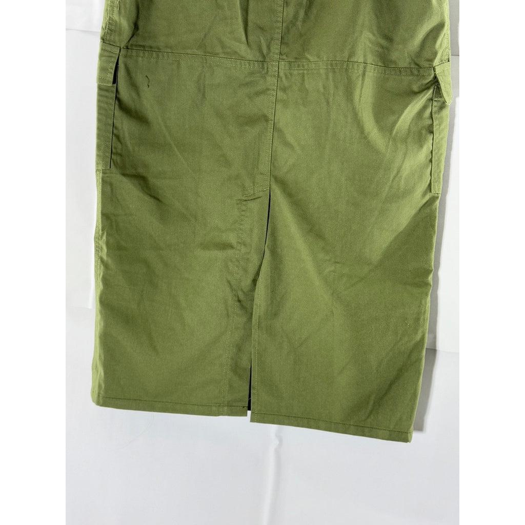 MOTEL Women's Dark Olive Widya Midi Straight Cargo Skirt SZ XS(US4)