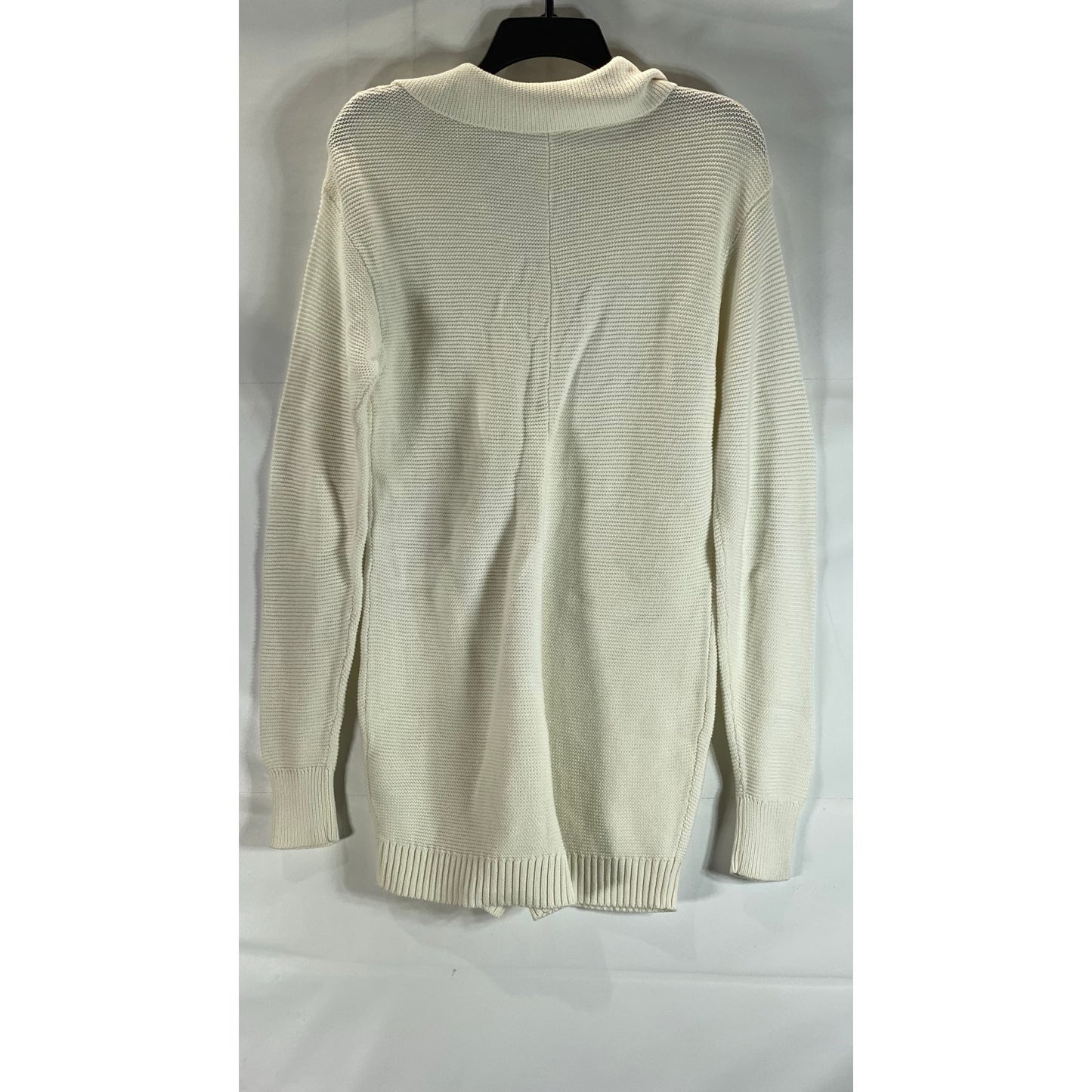 WEWOREWHAT Women's Beige Rib Knit Henley Long Sleeve Sweater Romper SZ S