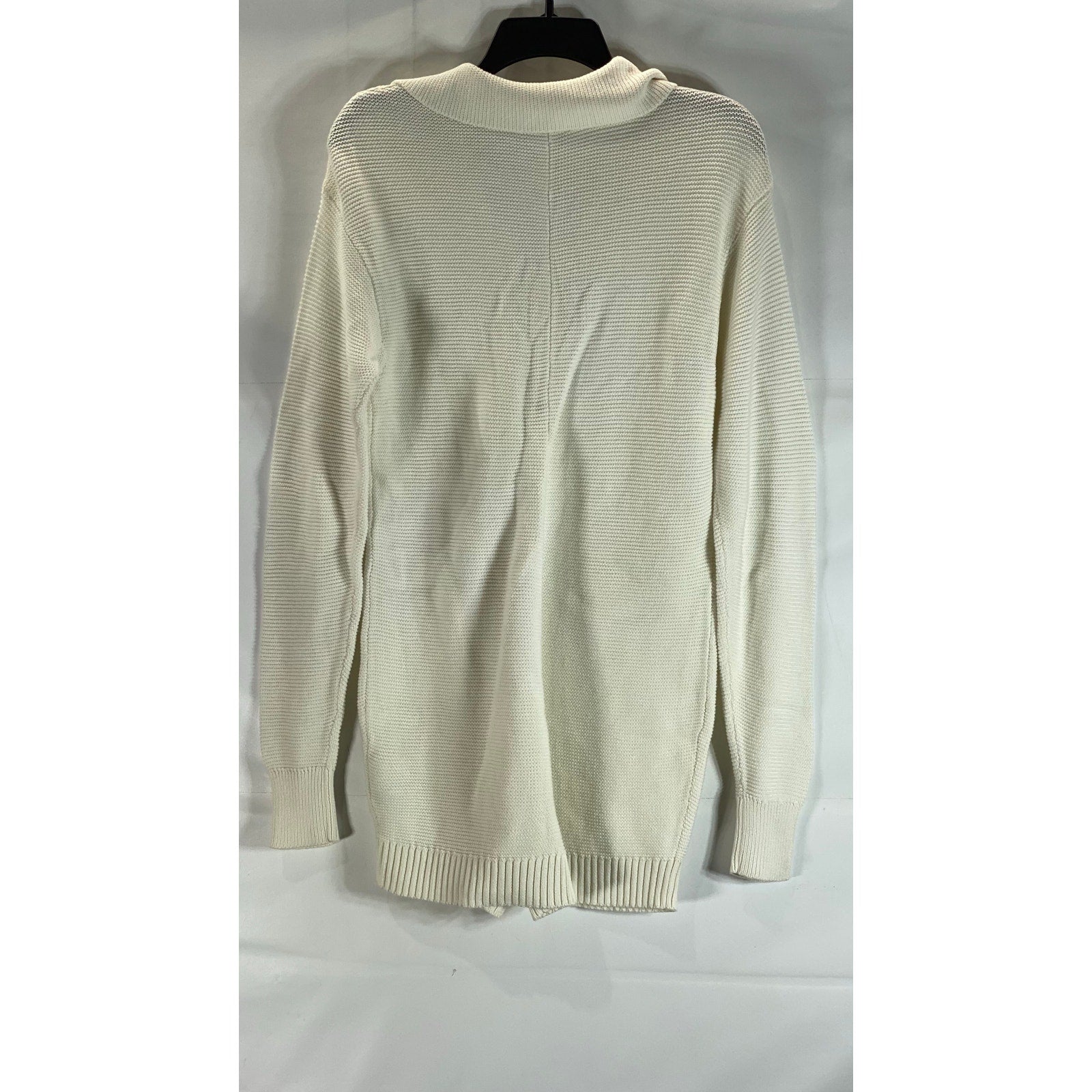 WEWOREWHAT Women's Beige Rib Knit Henley Long Sleeve Sweater Romper SZ S